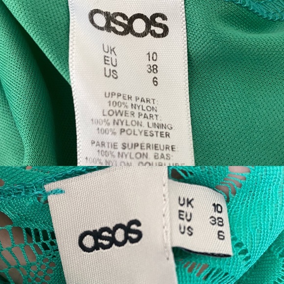 ASOS green lace and layered material dress - Picture 8 of 8